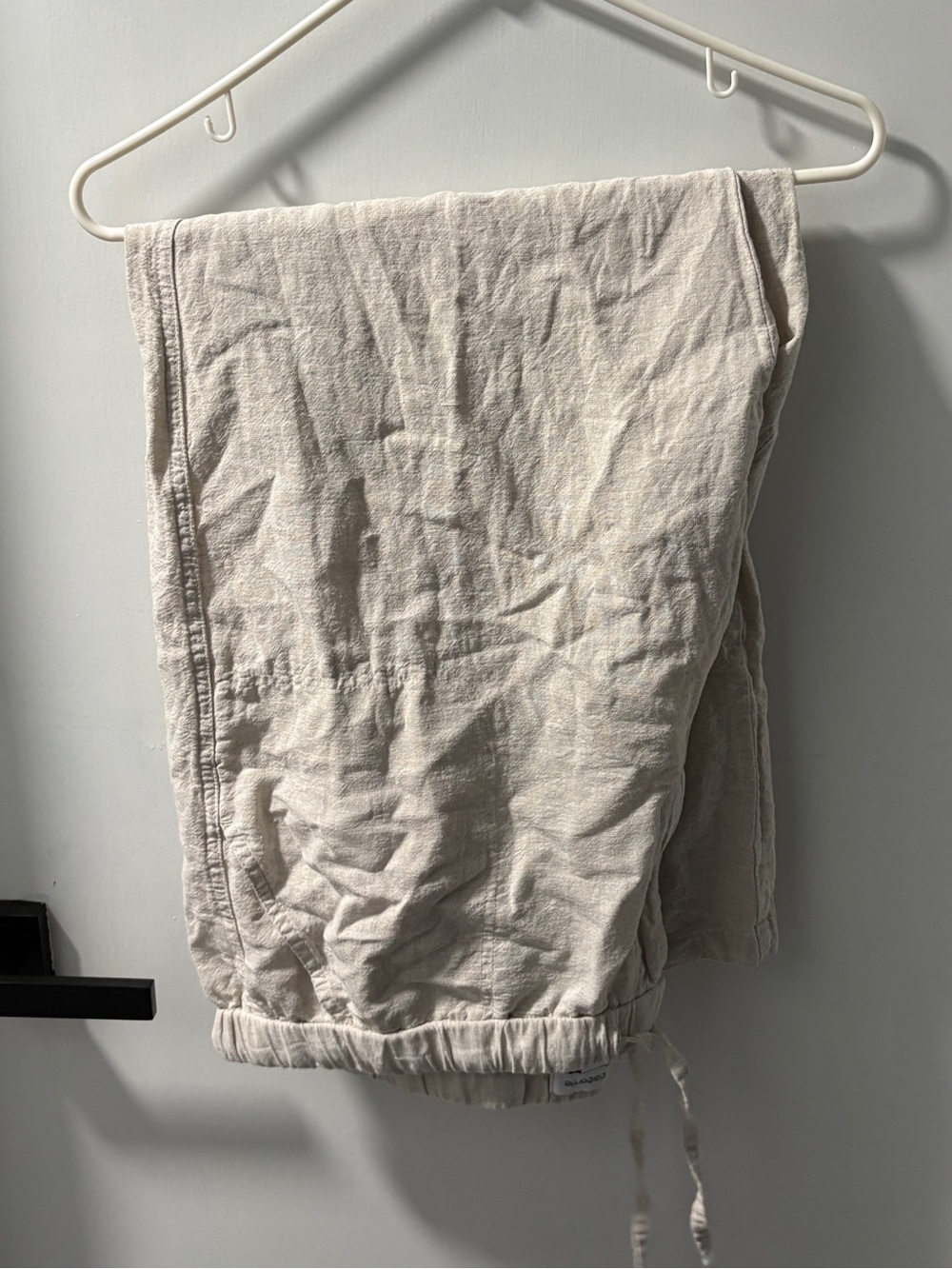 Liz Claiborne Natural Beige Linen Drawstring Pants